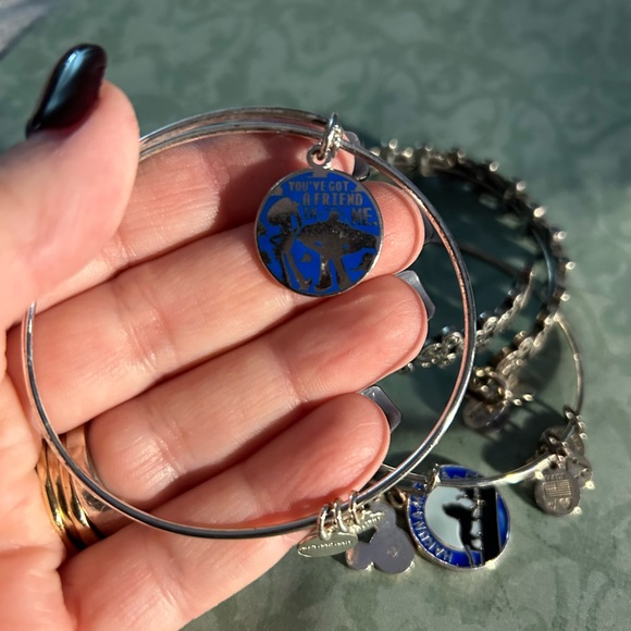 set of three Disney Alex and Ani, Pixar, silver bracelets, Mickey wrap around. - Picture 4 of 14
